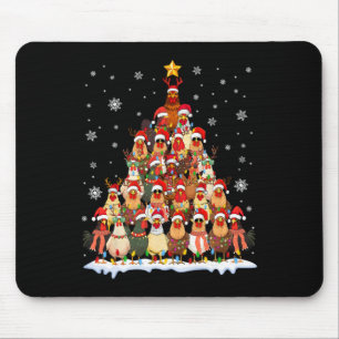 Funny Chicken Christmas Tree Pyjamas Xmas Men Wome Mouse Pad
