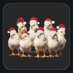 Funny Chicken Christmas, Xmas Animal Lover Gift Square Sticker<br><div class="desc">Christmas animals,  Christmas farm,  farm animals,  Christmas shirt,  Christmas sweatshirt,  chicken Christmas,  cow Christmas,  farmer Christmas,  holiday animals,  farm animals shirt,  Christmas gift,  animal lover gift,  funny Christmas,  chicken lover gift, </div>