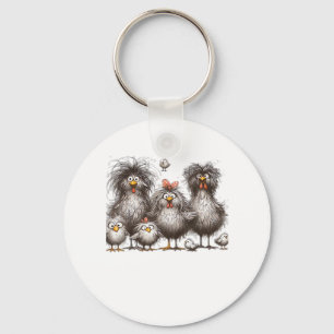 Funny Chicken Classic Retro Style Keychain