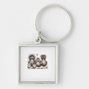 Funny Chicken Classic Retro Style Keychain