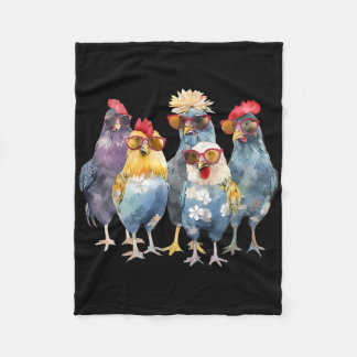 Funny Chicken Colorful Graphic Men Women Kids  Fleece Blanket
