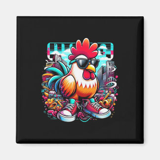Funny Chicken Cool Graffiti Urn Art Street  Magnet