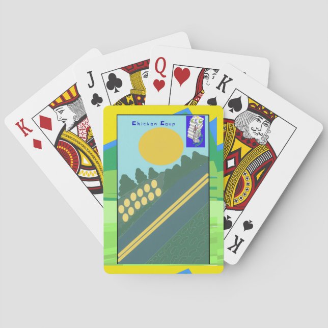 Funny Chicken Coup  Playing Cards (Back)