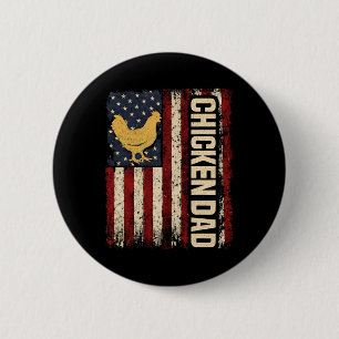 Funny Chicken Dad Retro Usa Flag Poultry Farmer Fa 2 Inch Round Button