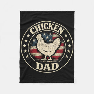 Funny Chicken Dad Retro Usa Flag Poultry Farmer Fa Fleece Blanket