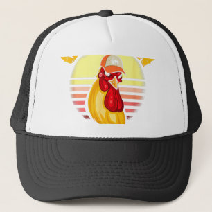 Funny Chicken Daddy Farmer King Of Farm Chicks Pou Trucker Hat