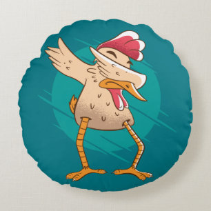 Funny Chicken Dance Round Pillow