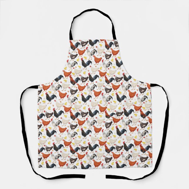 Funny Chicken Eggs Socks Apron (Front)