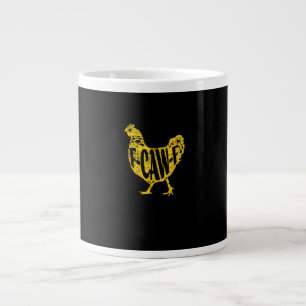 Funny Chicken F-Caw-F Hen Poultry Rooster Coop Large Coffee Mug