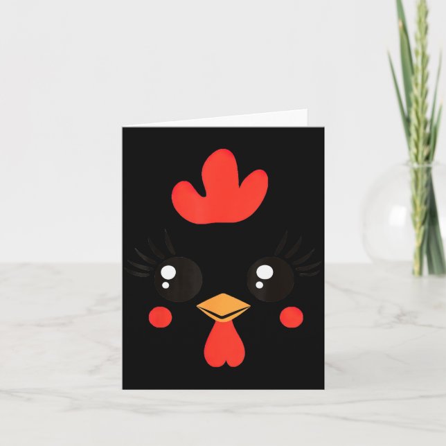 Funny Chicken Face Halloween  Card (Front)