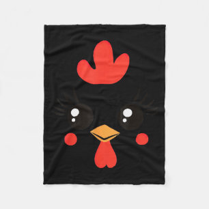 Funny Chicken Face Halloween Fleece Blanket