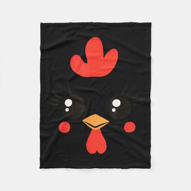Funny Chicken Face Halloween  Fleece Blanket (Front)