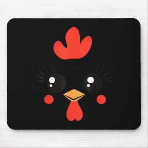 Funny Chicken Face Halloween Mouse Pad