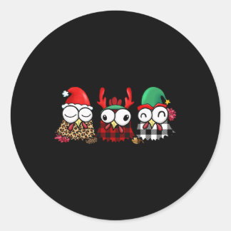 Funny Chicken Farmer For Family Christmas Classic Round Sticker