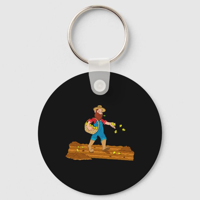 Funny Chicken Farmer Quote Chick Lover Design  Keychain (Front)