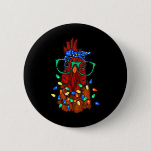 Funny Chicken Farmer Women Girls Family Christmas 2 Inch Round Button