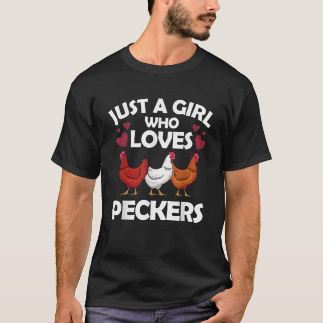 Funny Chicken For Women Girls Chicken Farmer Flock T-Shirt (Front)
