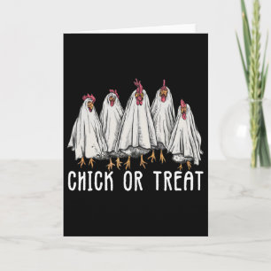 Funny Chicken Halloween Costume Chick Or Treat Chi Card