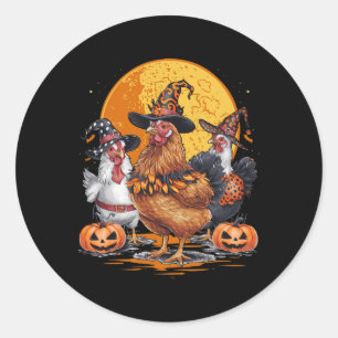 Funny Chicken Halloween Costume Spooky Season Chic Classic Round Sticker