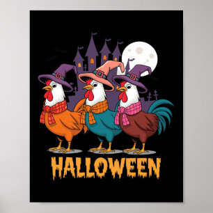 Funny Chicken Halloween Costume Spooky Season Chic Poster