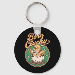 Funny Chicken Heist Coops Boss Don Rooster Born Cl Keychain