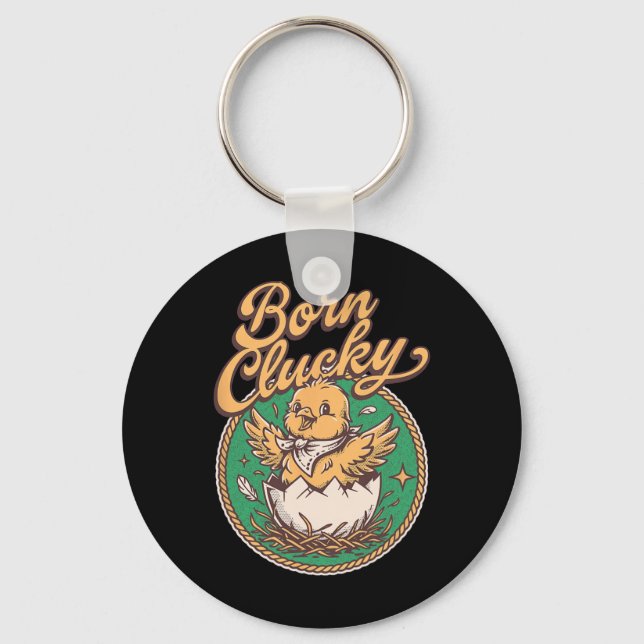Funny Chicken Heist Coops Boss Don Rooster Born Cl Keychain (Front)