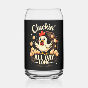 Funny Chicken Humour Rustic Farm Life Can Glass