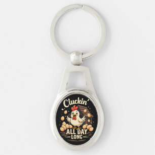Funny Chicken Humour Rustic Farm Life Keychain