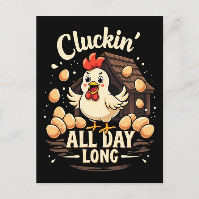 Funny Chicken Humour Rustic Farm Life Throw Pillow Postcard (Front)