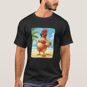 Funny Chicken in Bikini for Swimsuit and Beach Lov T-Shirt