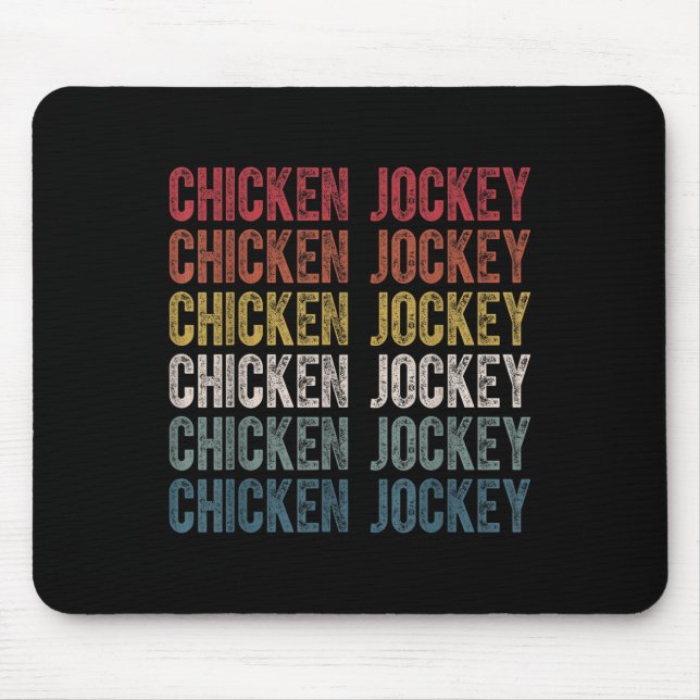 Funny Chicken Jockey Stacked Repeat Font Fun Gag M Mouse Pad (Front)