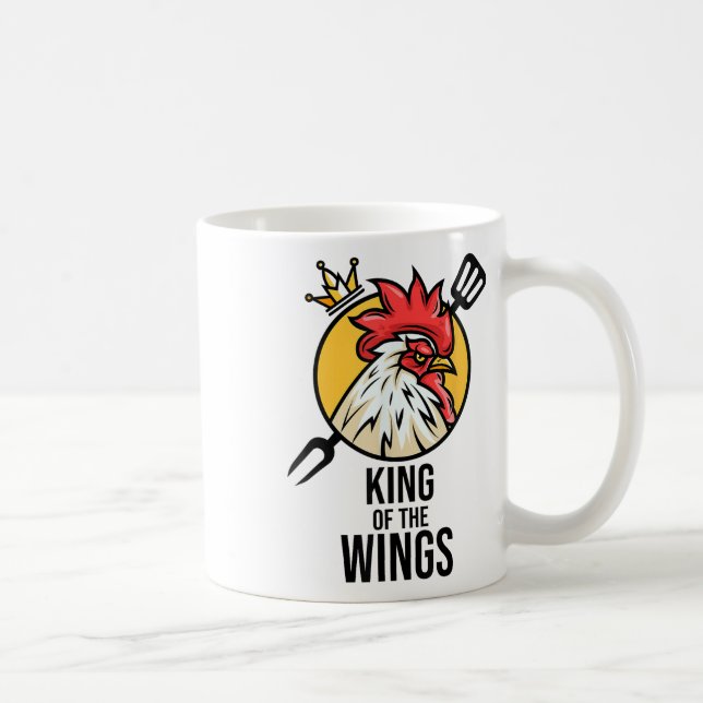Funny Chicken King Wings Fans Bbq Drumstick Gift F Coffee Mug (Right)