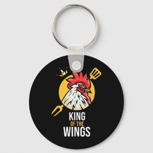 Funny Chicken King Wings Fans Bbq Drumstick Gift F Keychain