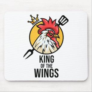 Funny Chicken King Wings Fans Bbq Drumstick Gift F Mouse Pad
