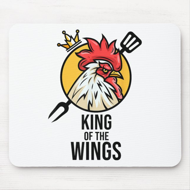 Funny Chicken King Wings Fans Bbq Drumstick Gift F Mouse Pad (Front)