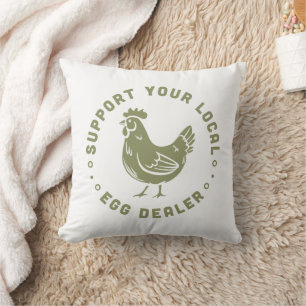 Funny chicken lover cottagecore farmcore aesthetic throw pillow
