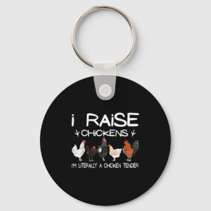 Funny Chicken Lover Gift – I Raise Chickens Farm Q Keychain