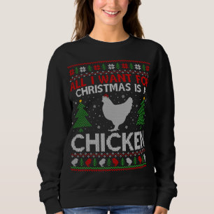 Funny Chicken Lover Xmas Gift Chicken Ugly Christm Sweatshirt
