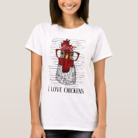 funny chicken lovers add text T-Shirt