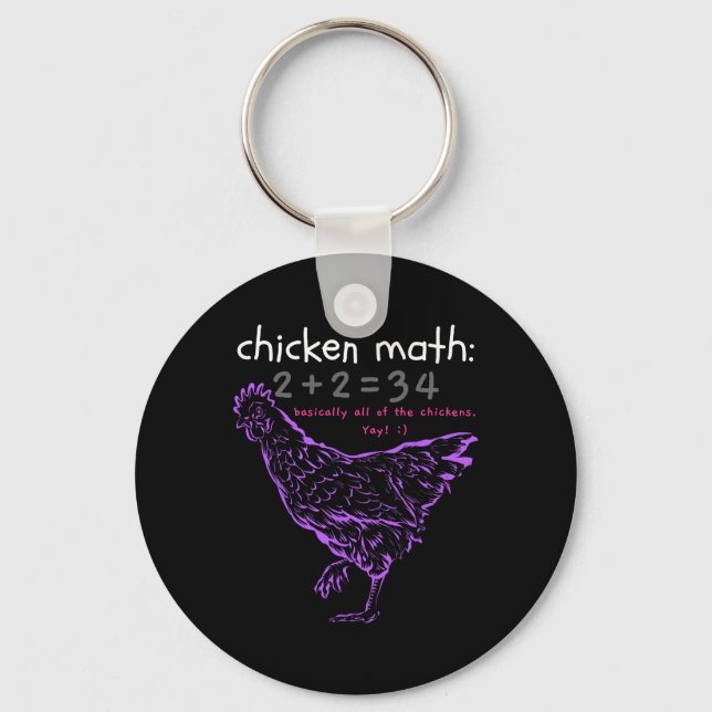 Funny Chicken Math  Keychain (Front)