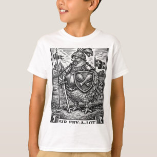 Funny Chicken Medieval Knight Sir-fry-a-lot Chicke T-Shirt
