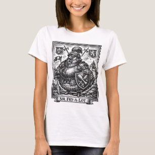 Funny Chicken Medieval Knight Sir-fry-a-lot Chicke T-Shirt