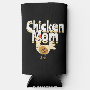 Funny Chicken Mom Personalized Seltzer Can Cooler