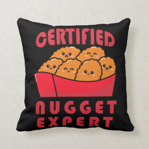 Funny Chicken Nugget Expert Nug Life Throw Pillow