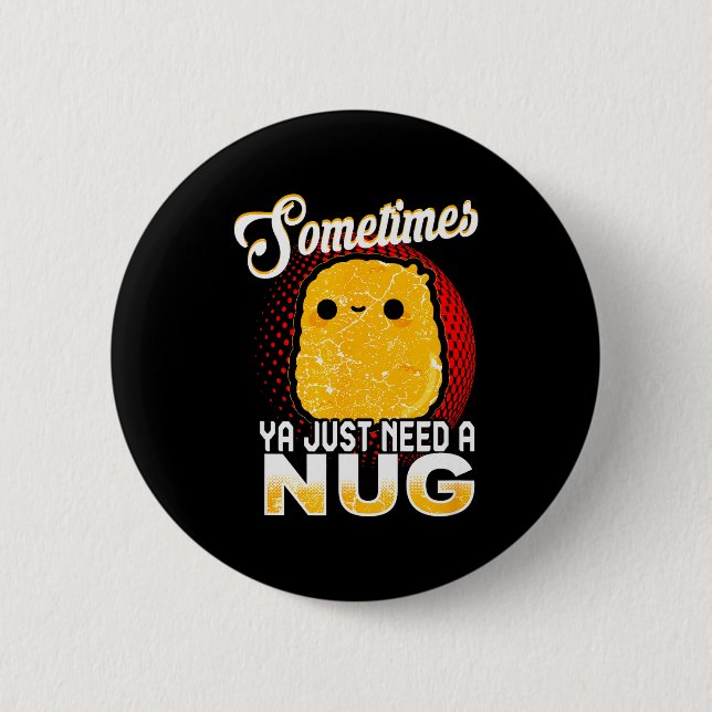 Funny Chicken Nugget Fast Food Costume  2 Inch Round Button (Front)