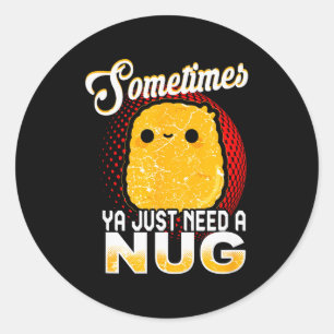 Funny Chicken Nugget Fast Food Costume  Classic Round Sticker