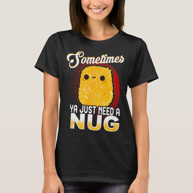 Funny Chicken Nugget Fast Food Costume  T-Shirt (Front)