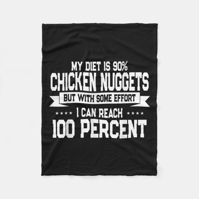 Funny Chicken Nugget Lover Quote New Years Resolut Fleece Blanket (Front)
