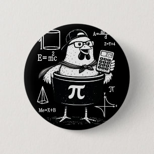 Funny Chicken Pot Holding Calculator Math Teacher 2 Inch Round Button