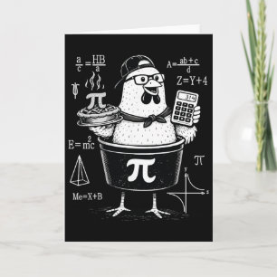 Funny Chicken Pot Holding Calculator Math Teacher Card